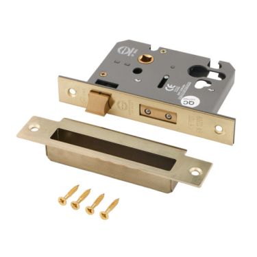 Click Here To Enlarge This Photo Of Eclipse 71094 76mm CE Fire Rated Euro Profile Sashlock - Polished Brass