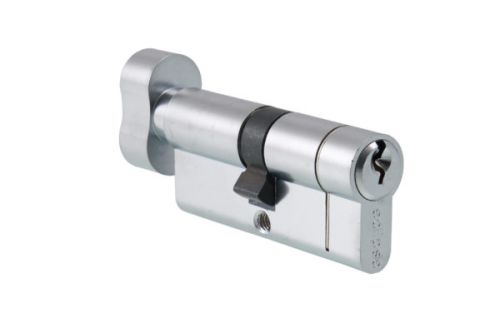 Click Here To Enlarge This Photo Of Eclipse 70415 Keyed Alike 70mm 6-Pin Architectural Euro Profile Cylinder & Turn - Satin Chrome
