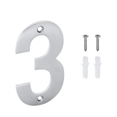 Click Here To Enlarge This Photo Of Eclipse 34723 Satin Stainless Steel &lpar;G304&rpar; 102mm Face Fix Numeral 3
