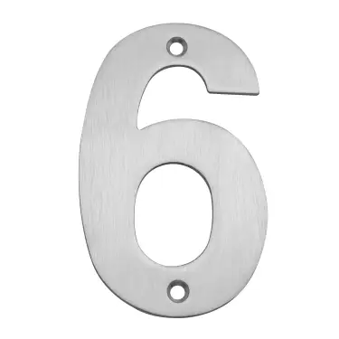 Click Here To Enlarge This Photo Of Eclipse 34726 Satin Stainless Steel &lpar;G304&rpar; 102mm Face Fix Numeral 6