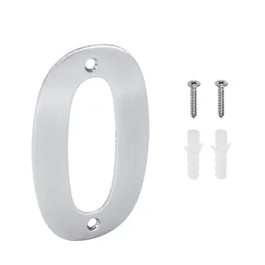 Click Here To Enlarge This Photo Of Eclipse 34730 Satin Stainless Steel &lpar;G304&rpar; 102mm Face Fix Numeral 0