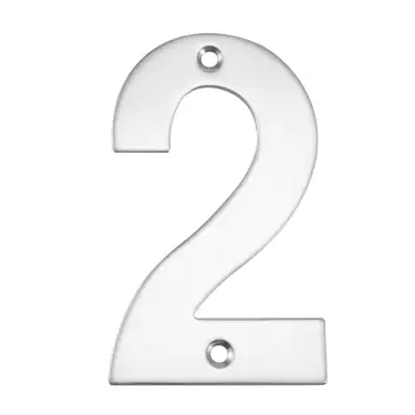 Click Here To Enlarge This Photo Of Eclipse 34772 Polished Stainless Steel &lpar;G304&rpar; 102mm Face Fix Numeral 2