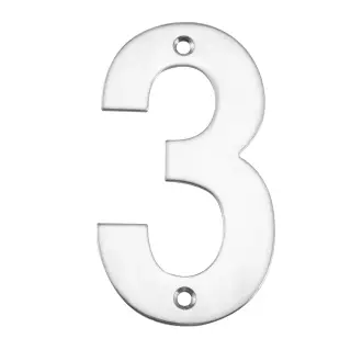 Eclipse 34773 Polished Stainless Steel &lpar;G304&rpar; 102mm Face Fix Numeral 3