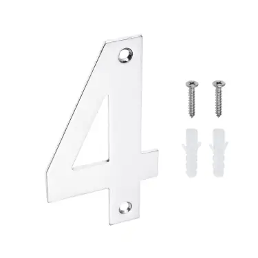 Click Here To Enlarge This Photo Of Eclipse 34774 Polished Stainless Steel &lpar;G304&rpar; 102mm Face Fix Numeral 4