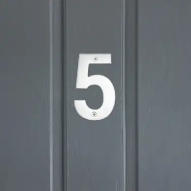 Click Here To Enlarge This Photo Of Eclipse 34775 Polished Stainless Steel &lpar;G304&rpar; 102mm Face Fix Numeral 5