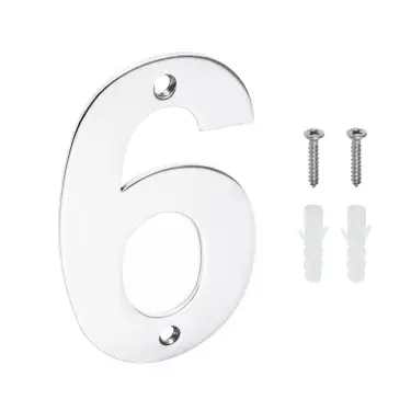 Click Here To Enlarge This Photo Of Eclipse 34776 Polished Stainless Steel &lpar;G304&rpar; 102mm Face Fix Numeral 6