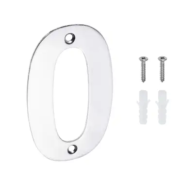 Click Here To Enlarge This Photo Of Eclipse 34780 Polished Stainless Steel &lpar;G304&rpar; 102mm Face Fix Numeral 0