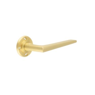 Click Here To Enlarge This Photo Of BUR10SB Frelan Hardware Burlington Mayfair Door Handles &lpar;No Outer Rose&rpar; Satin Brass