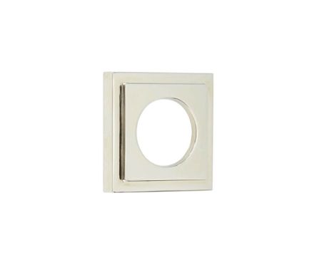 Click Here To Enlarge This Photo Of BUR152PN Frelan Hardware Burlington Square Stepped Outer Roses for Levers and Turn & Releases Polished Nickel