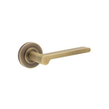 Click Here To Enlarge This Photo Of BUR15KIT1 Frelan Hardware Burlington Fitzrovia Door Handles on Plain Rose Antique Brass
