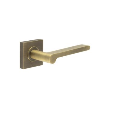 Click Here To Enlarge This Photo Of BUR15KIT6 Frelan Hardware Burlington Fitzrovia Door Handles on Square Plain Rose Antique Brass