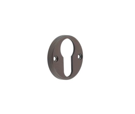 Click Here To Enlarge This Photo Of BUR181DB Frelan Hardware Burlington Westbourne Knurled Euro Profile Escutcheon Dark Bronze