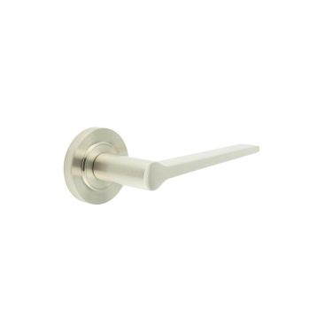 Click Here To Enlarge This Photo Of BUR20KIT314 Frelan Hardware Burlington Knightsbridge Door Handles on Chamfered Rose Satin Nickel