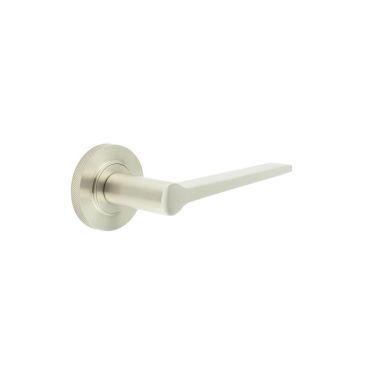 Click Here To Enlarge This Photo Of BUR20KIT317 Frelan Hardware Burlington Knightsbridge Door Handles on Knurled Rose Satin Nickel