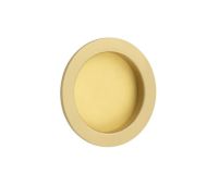 BUR215SB Frelan Hardware Burlington Circular 75mm Flush Pull Satin Brass