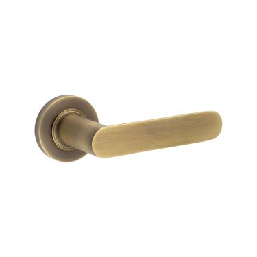 Click Here To Enlarge This Photo Of BUR25KIT1 Frelan Hardware Burlington Kensington Door Handles on Plain Rose Antique Brass