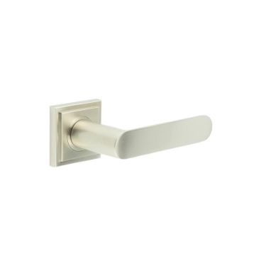 Click Here To Enlarge This Photo Of BUR25KIT319 Frelan Hardware Burlington Kensington Door Handles on Square Stepped Rose Satin Nickel