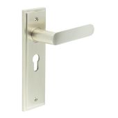 BUR25KIT323 Frelan Hardware Burlington Kensington Door Handles on 47&period;5mm Euro Backplate Satin Nickel