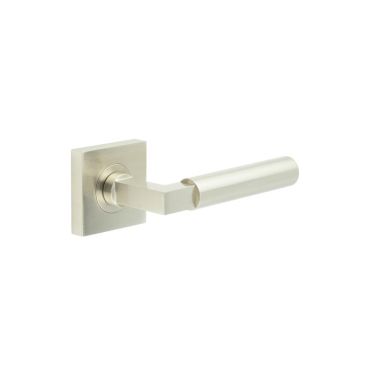 Click Here To Enlarge This Photo Of BUR30KIT318 Frelan Hardware Burlington Westminster Door Handles on Square Plain Rose Satin Nickel