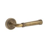 BUR35KIT1 Frelan Hardware Burlington Highgate Door Handles on Plain Rose Antique Brass