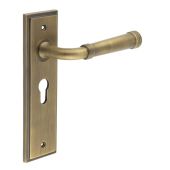 BUR35KIT11 Frelan Hardware Burlington Highgate Door Handles on 47&period;5mm Euro Backplate Antique Brass