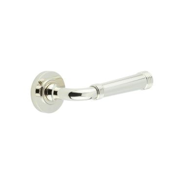 Click Here To Enlarge This Photo Of BUR35KIT157 Frelan Hardware Burlington Highgate Door Handles on Plain Rose Polished Nickel
