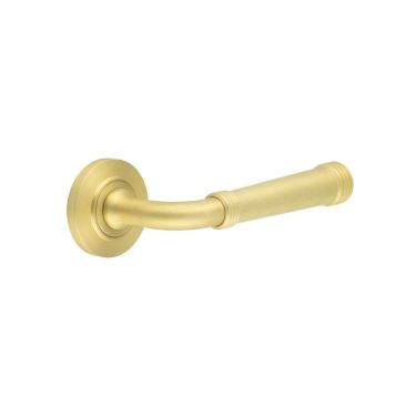 Click Here To Enlarge This Photo Of BUR35KIT236 Frelan Hardware Burlington Highgate Door Handles on Chamfered Rose Satin Brass