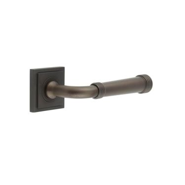 Click Here To Enlarge This Photo Of BUR35KIT85 Frelan Hardware Burlington Highgate Door Handles on Square Stepped Rose Dark Bronze