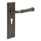 BUR35KIT89 Frelan Hardware Burlington Highgate Door Handles on 47&period;5mm Euro Backplate Dark Bronze
