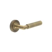 BUR40KIT1 Frelan Hardware Burlington Piccadilly Door Handles on Plain Rose Antique Brass