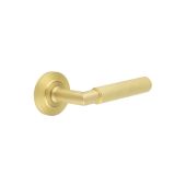 BUR40KIT236 Frelan Hardware Burlington Piccadilly Door Handles on Chamfered Rose Satin Brass