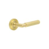 BUR40KIT237 Frelan Hardware Burlington Piccadilly Door Handles on Stepped Rose Satin Brass