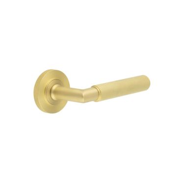 Click Here To Enlarge This Photo Of BUR40KIT239 Frelan Hardware Burlington Piccadilly Door Handles on Knurled Rose Satin Brass