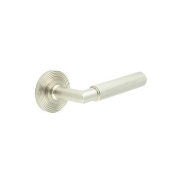 Click Here To Enlarge This Photo Of BUR40KIT316 Frelan Hardware Burlington Piccadilly Door Handles on Reeded Rose Satin Nickel