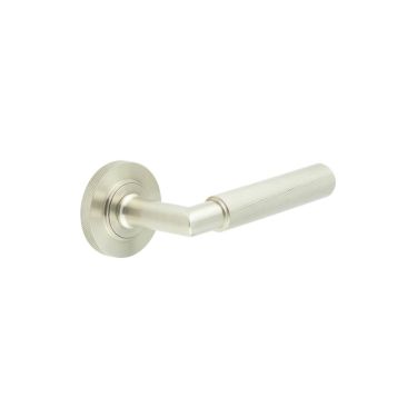 Click Here To Enlarge This Photo Of BUR40KIT317 Frelan Hardware Burlington Piccadilly Door Handles on Knurled Rose Satin Nickel