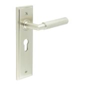 BUR40KIT323 Frelan Hardware Burlington Piccadilly Door Handles on 47&period;5mm Euro Backplate Satin Nickel