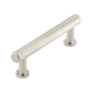 Click Here To Enlarge This Photo Of BUR410SN Frelan Hardware Burlington Piccadilly Knurled Cabinet Handle 96mm Satin Nickel