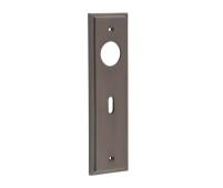 BUR451DB Frelan Hardware Burlington II Standard Key &lpar;57mm c&sol;c&rpar; Lock Backplates to suit Lever Handles Dark Bronze