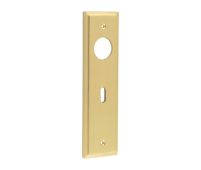 BUR451SB Frelan Hardware Burlington II Standard Key &lpar;57mm c&sol;c&rpar; Lock Backplates to suit Lever Handles Satin Brass