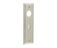 BUR451SN Frelan Hardware Burlington II Standard Key &lpar;57mm c&sol;c&rpar; Lock Backplates to suit Lever Handles Satin Nickel
