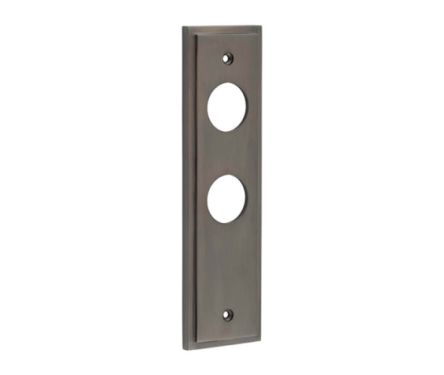 Click Here To Enlarge This Photo Of BUR453DB Frelan Hardware Burlington II Bathroom &lpar;57mm c&sol;c&rpar; Backplates to suit Lever Handles Dark Bronze