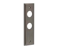 BUR453DB Frelan Hardware Burlington II Bathroom &lpar;57mm c&sol;c&rpar; Backplates to suit Lever Handles Dark Bronze