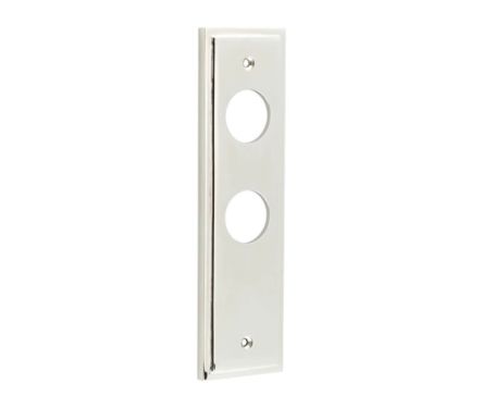 Click Here To Enlarge This Photo Of BUR453PN Frelan Hardware Burlington II Bathroom &lpar;57mm c&sol;c&rpar; Backplates to suit Lever Handles Polished Nickel