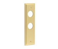 BUR453SB Frelan Hardware Burlington II Bathroom &lpar;57mm c&sol;c&rpar; Backplates to suit Lever Handles Satin Brass