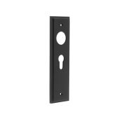 BUR454MB Frelan Hardware Burlington II Euro Profile &lpar;47&period;5mm c&sol;c&rpar; Lock Backplates to suit Lever Handles Matt Black