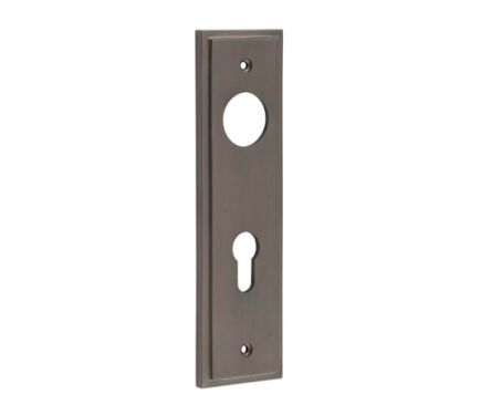 Click Here To Enlarge This Photo Of BUR455DB Frelan Hardware Burlington II Euro Profile &lpar;72mm c&sol;c&rpar; Din Lock Backplates to suit Lever Handles Dark Bronze