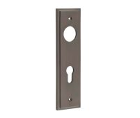 BUR455DB Frelan Hardware Burlington II Euro Profile &lpar;72mm c&sol;c&rpar; Din Lock Backplates to suit Lever Handles Dark Bronze