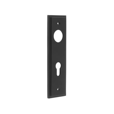 Click Here To Enlarge This Photo Of BUR455MB Frelan Hardware Burlington II Euro Profile &lpar;72mm c&sol;c&rpar; Din Lock Backplates to suit Lever Handles Matt Black