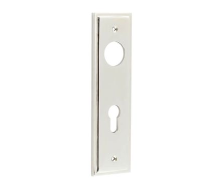 Click Here To Enlarge This Photo Of BUR455PN Frelan Hardware Burlington II Euro Profile &lpar;72mm c&sol;c&rpar; Din Lock Backplates to suit Lever Handles Polished Nickel