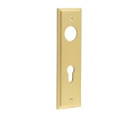 BUR455SB Frelan Hardware Burlington II Euro Profile &lpar;72mm c&sol;c&rpar; Din Lock Backplates to suit Lever Handles Satin Brass